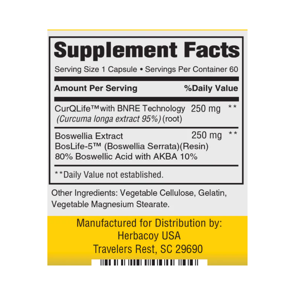 Herbacure, Turmeric with Boswellia, 60 capsules