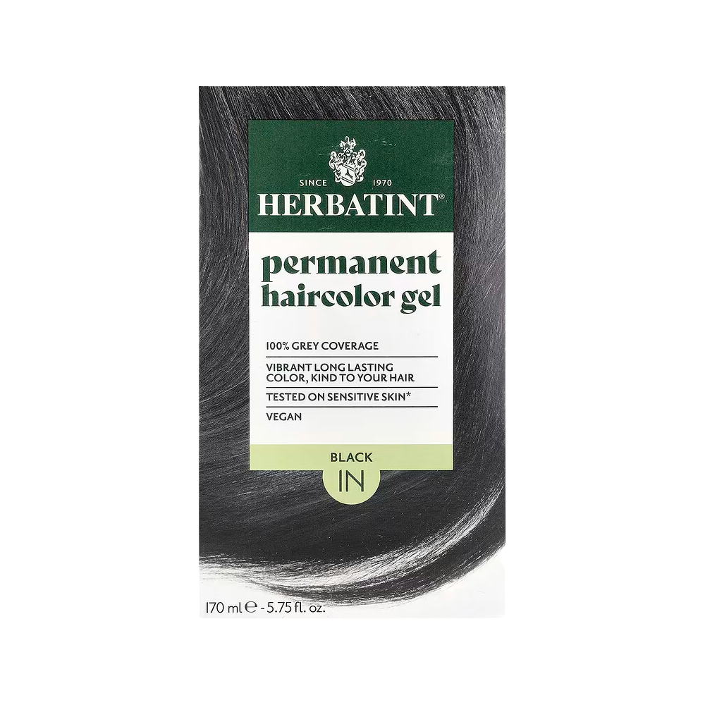 Herbatint, Permanent Haircolor Gel, 1N, Black, 5.75 fl oz (170 ml)