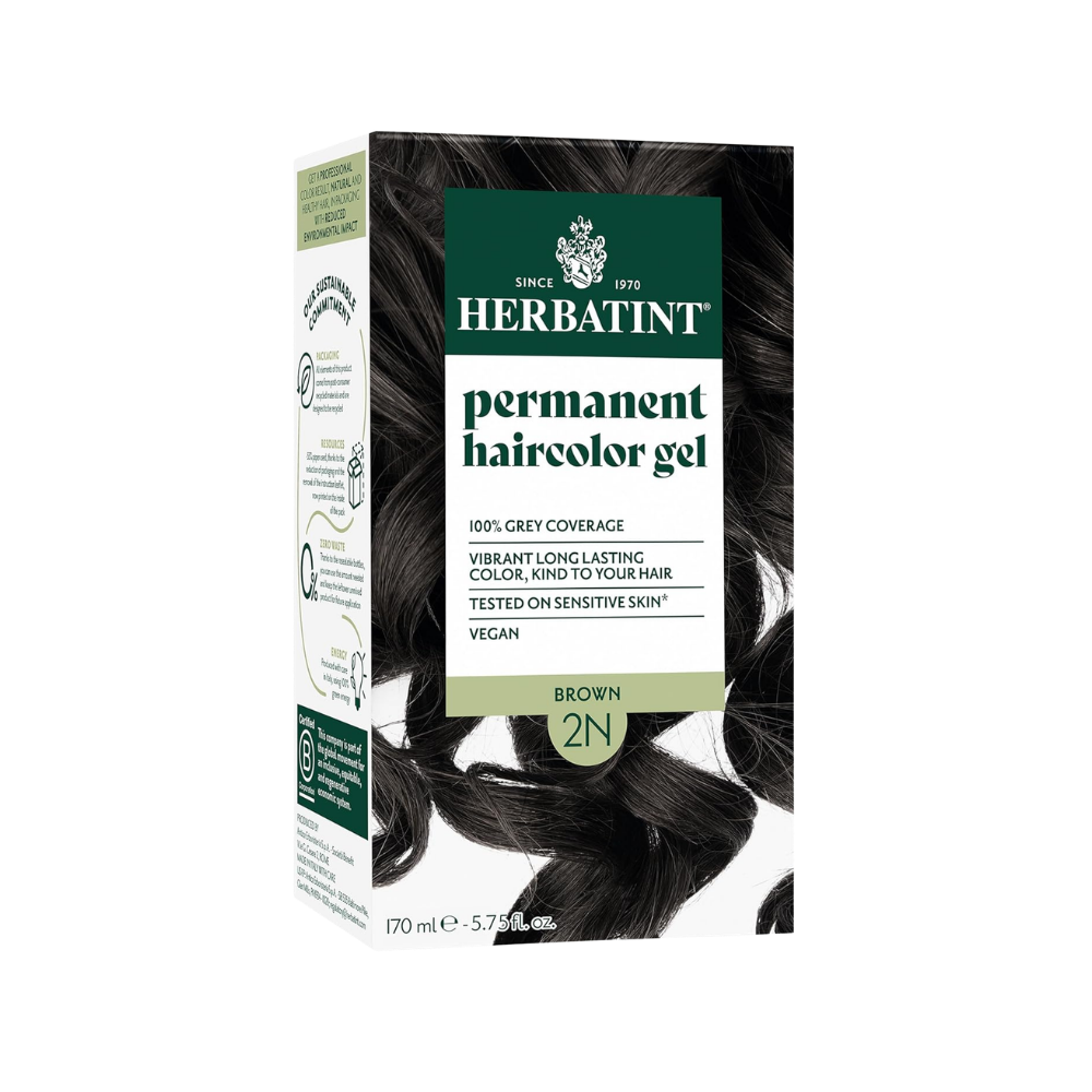 Herbatint, Permanent Haircolor Gel, 2N, Brown, 5.75 fl oz (170 ml)