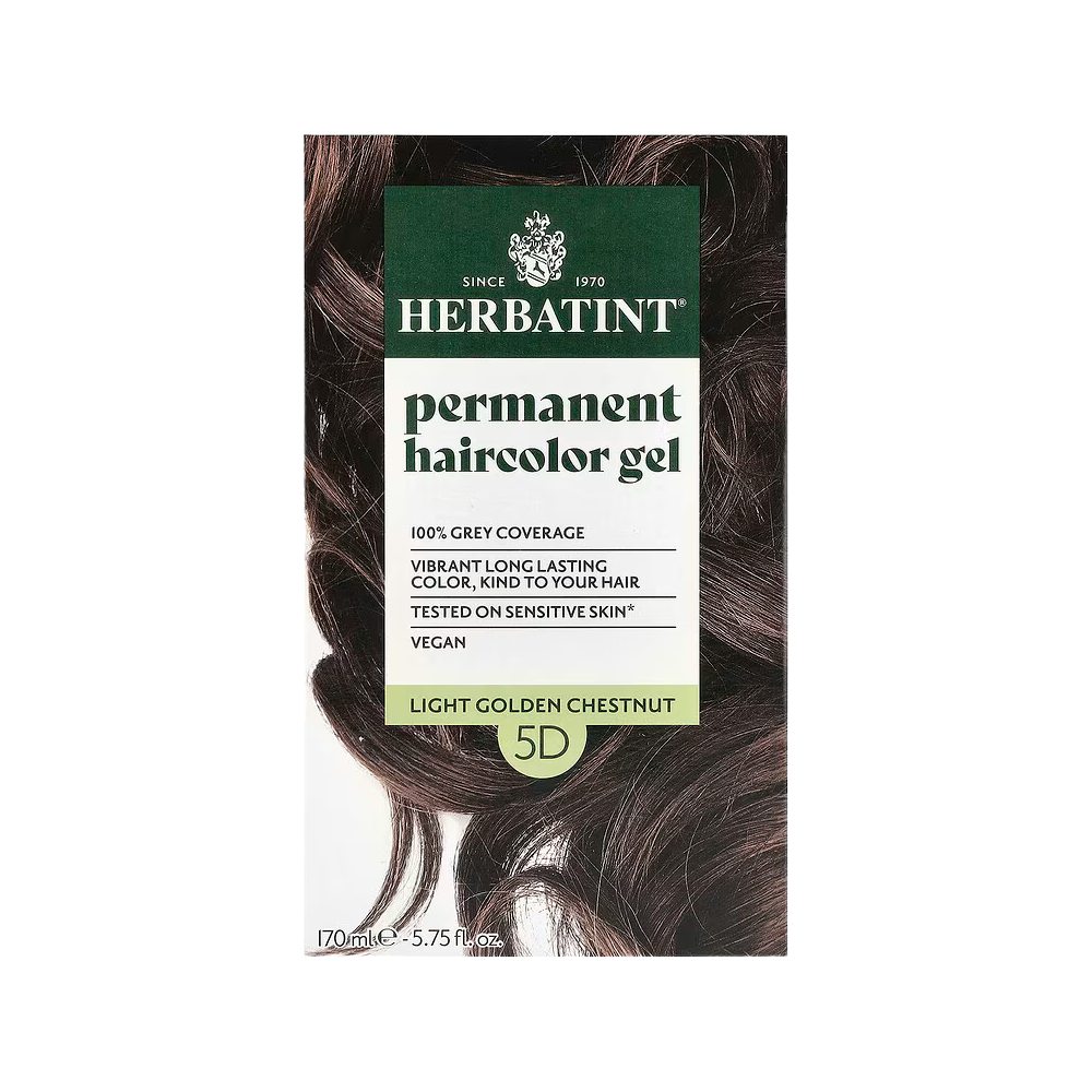 Herbatint, Permanent Haircolor Gel, 5D Light Golden Chestnut, 5.75 fl oz (170 ml)