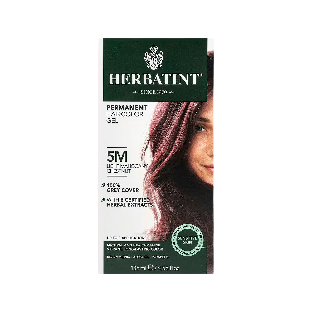 Herbatint, Permanent Haircolor Gel, 5M Light Mahogany Chestnut, 4.56 fl oz (135 ml)