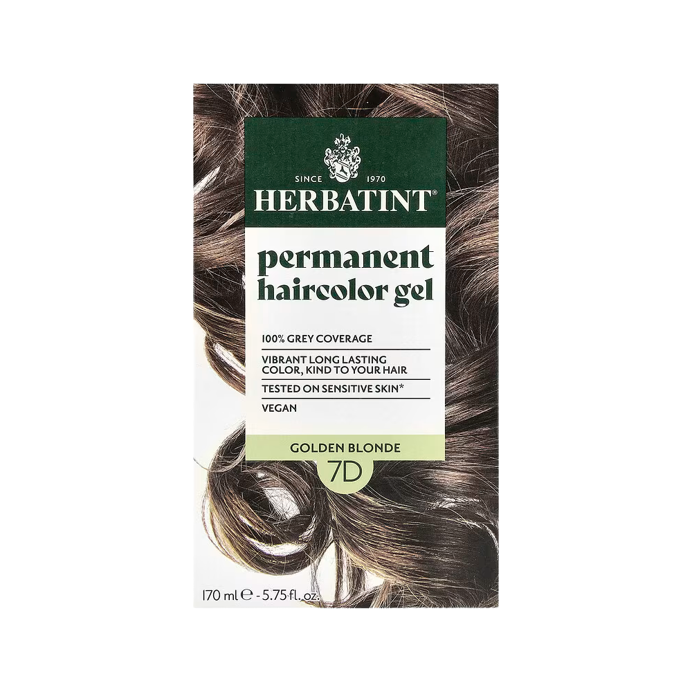 Herbatint, Permanent Haircolor Gel, 7D Golden Blonde, 5.75 fl oz (170 ml)