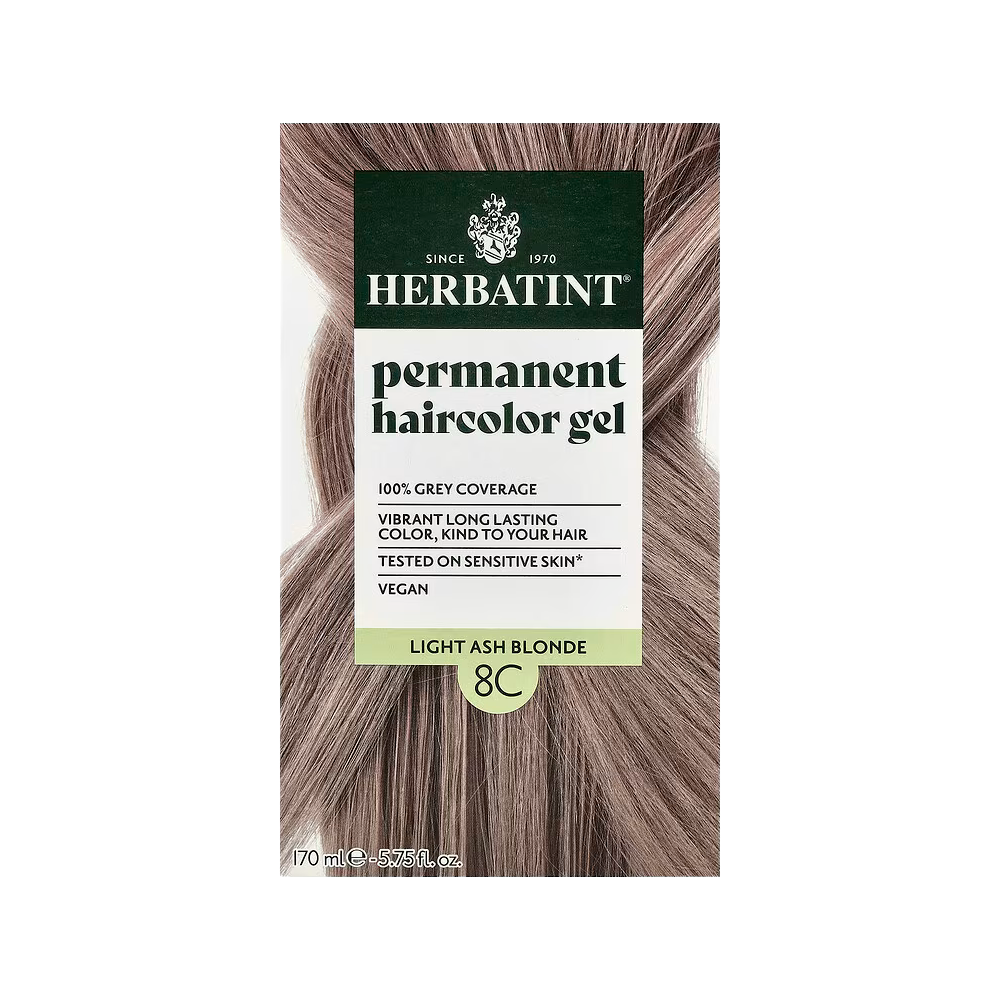 Herbatint, Permanent Haircolor Gel, 8C Light Ash Blonde, 5.75 fl oz (170 ml)