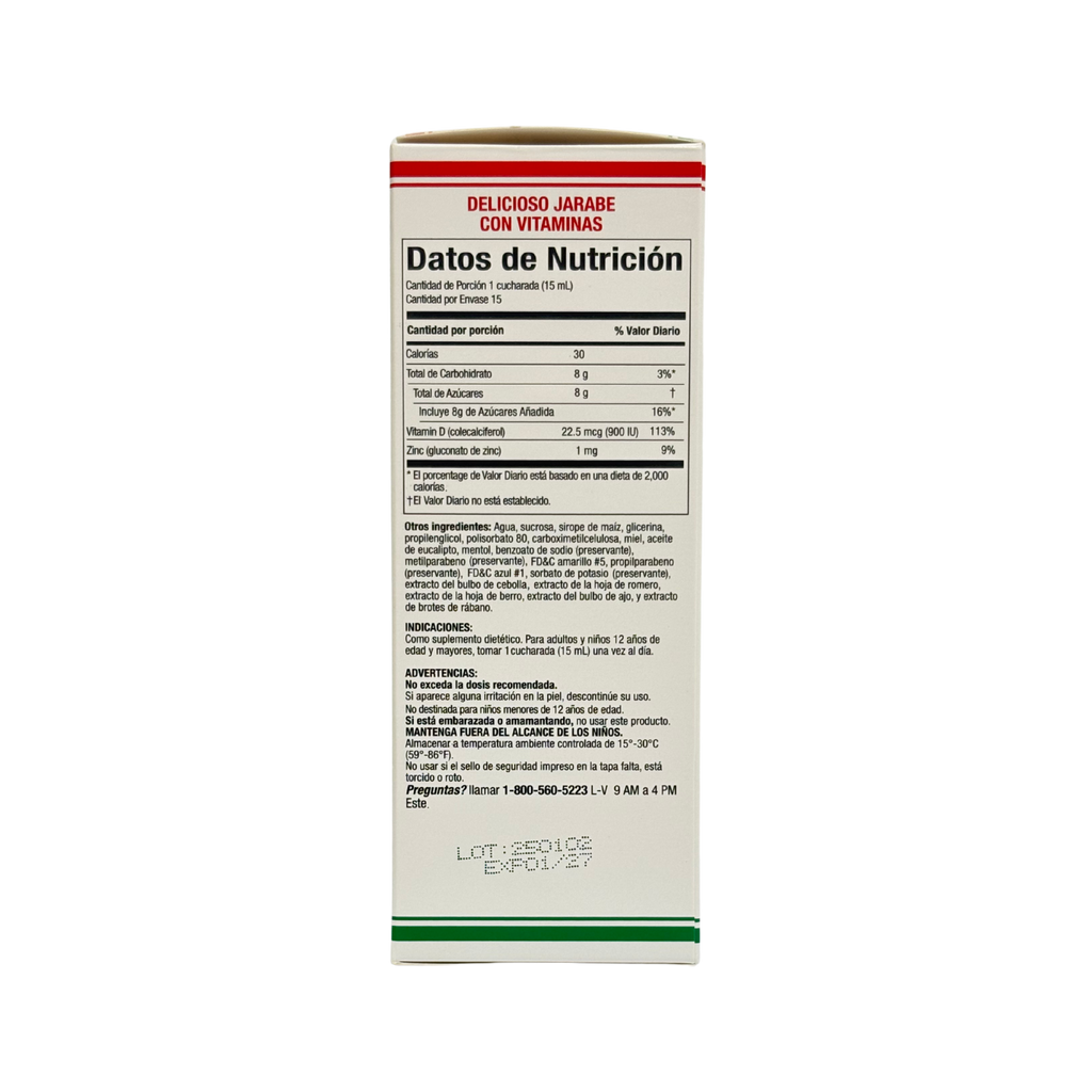 Jarabe Berro y Cebolla, Compuesto Vegetal Quisqueyano, 8oz, Mint and Vegetable Flavor