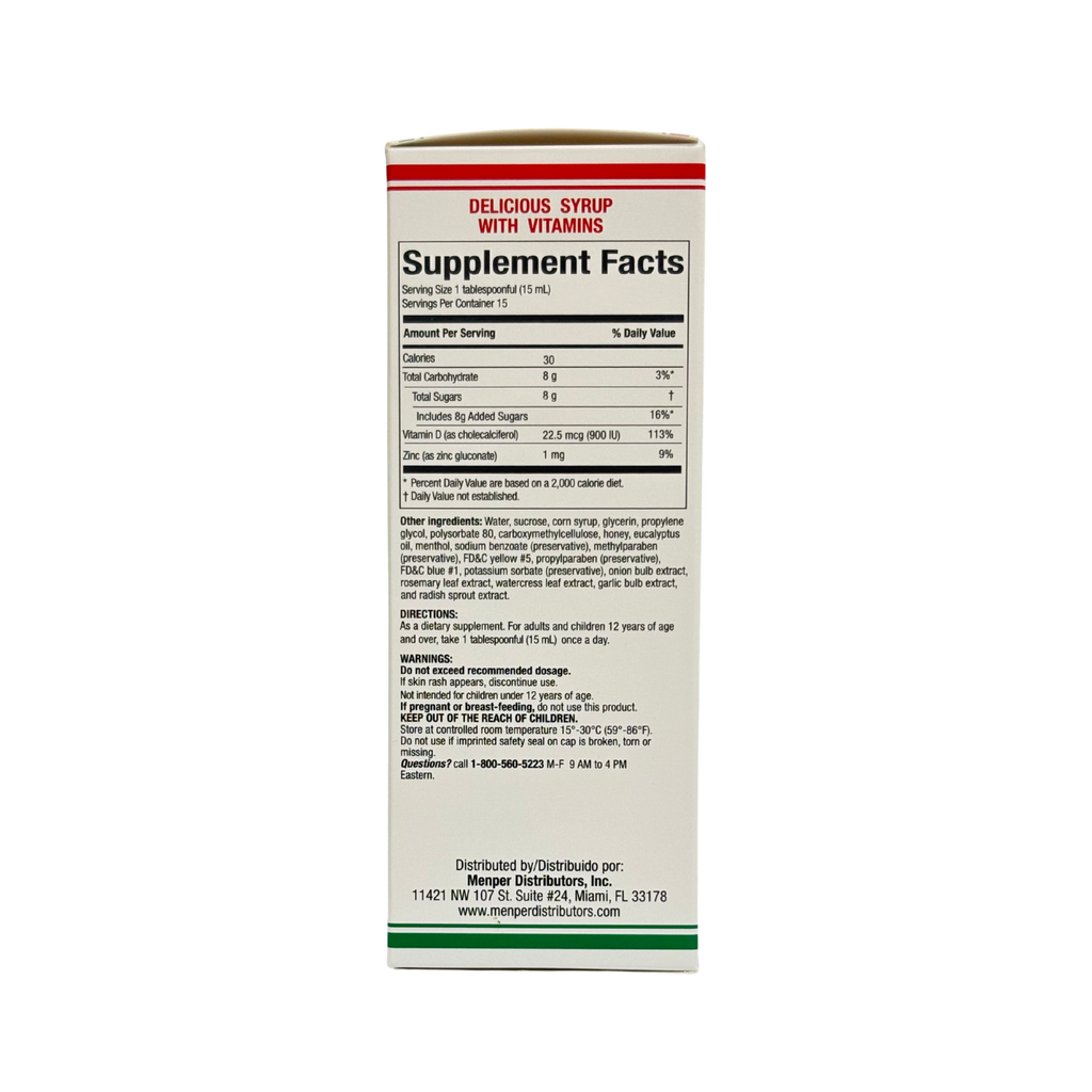 Jarabe Berro y Cebolla, Compuesto Vegetal Quisqueyano, 8oz, Mint and Vegetable Flavor