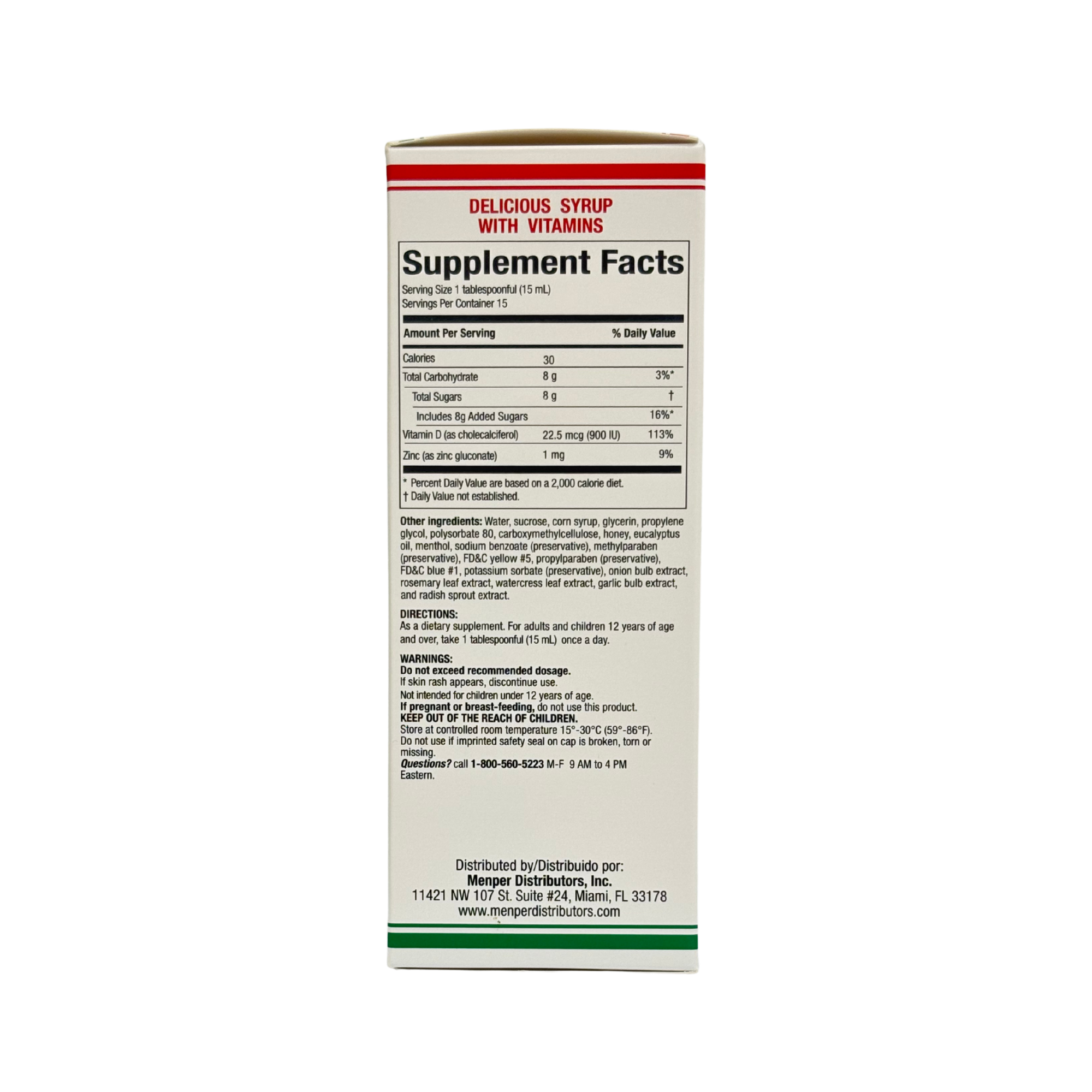 Jarabe Berro y Cebolla, Compuesto Vegetal Quisqueyano, 8oz, Mint and Vegetable Flavor