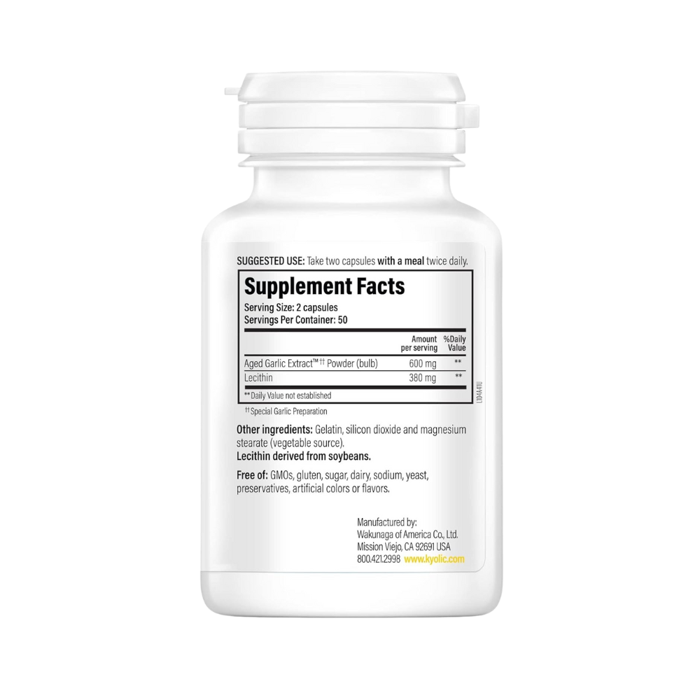 Kyolic Aged Garlic Extract, Cholesterol Health, Formula 104, 100 Capsules