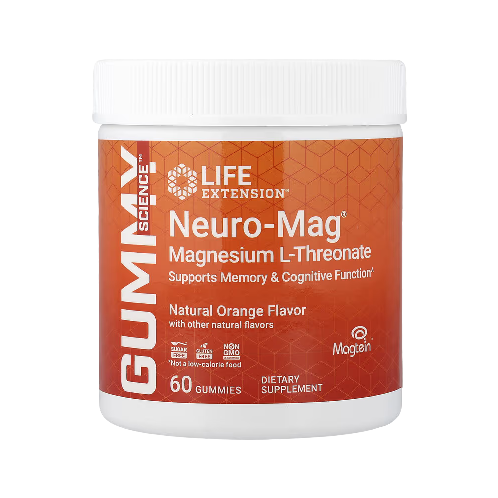 Life Extension, Neuro-Mag, Magnesium L-Threonate, Natural Orange, 60 Gummies