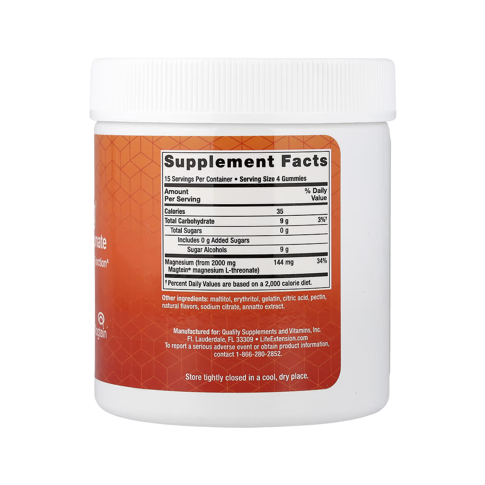 Life Extension, Neuro-Mag, Magnesium L-Threonate, Natural Orange, 60 Gummies