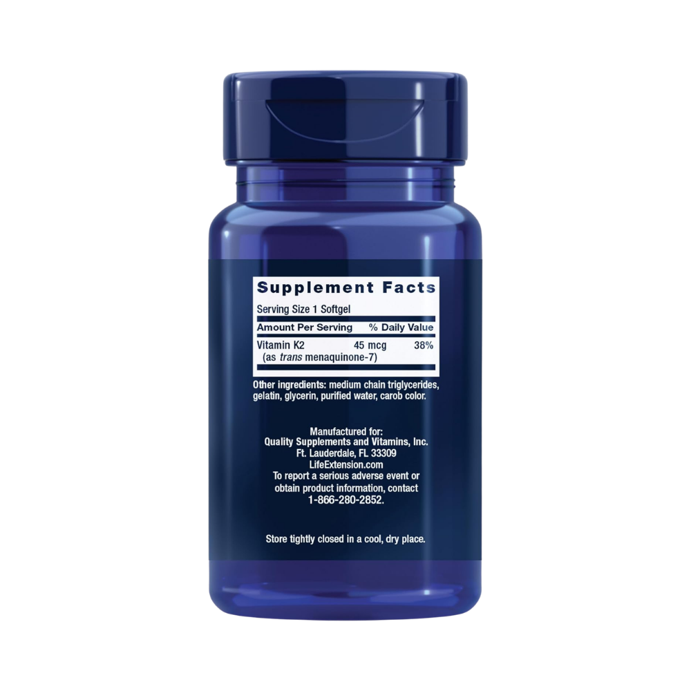 Life Extension, low dose Vitamin K2, 90 softgels