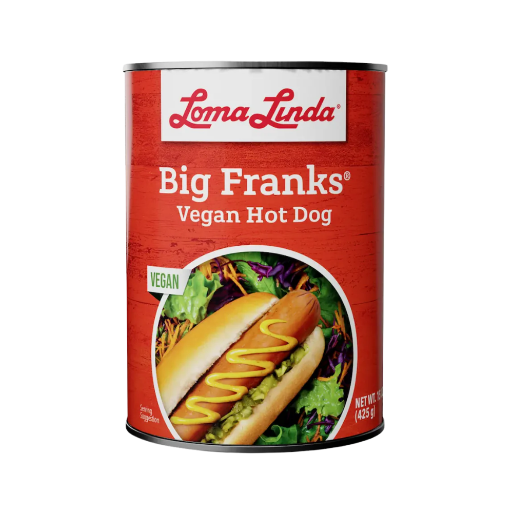 Loma Linda, Big Franks, Vegan Hot Dog, 6 franks 15oz (425g)