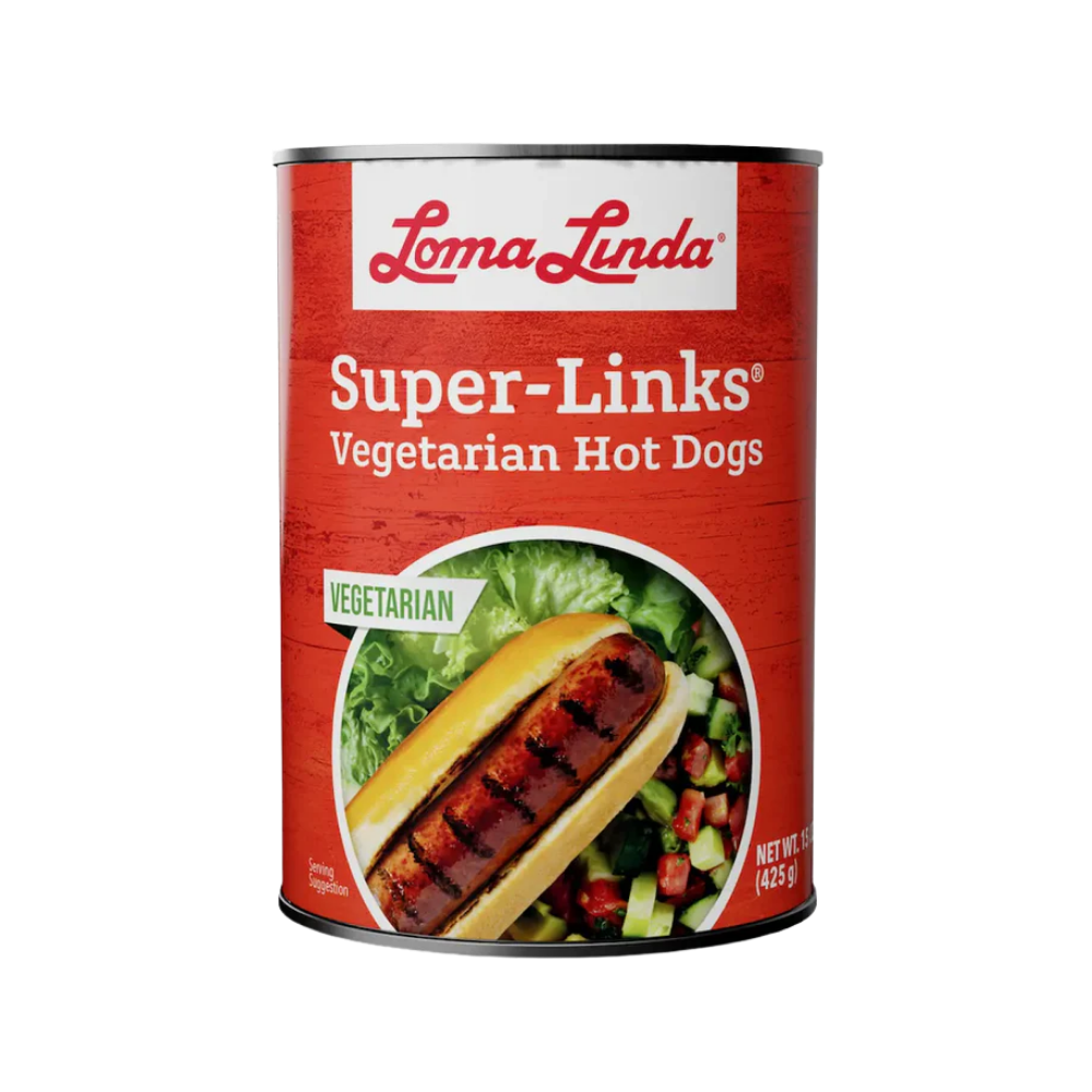 Loma Linda, Super-Links, Vegetarian Hot Dog, 6 Links 15oz (425g)