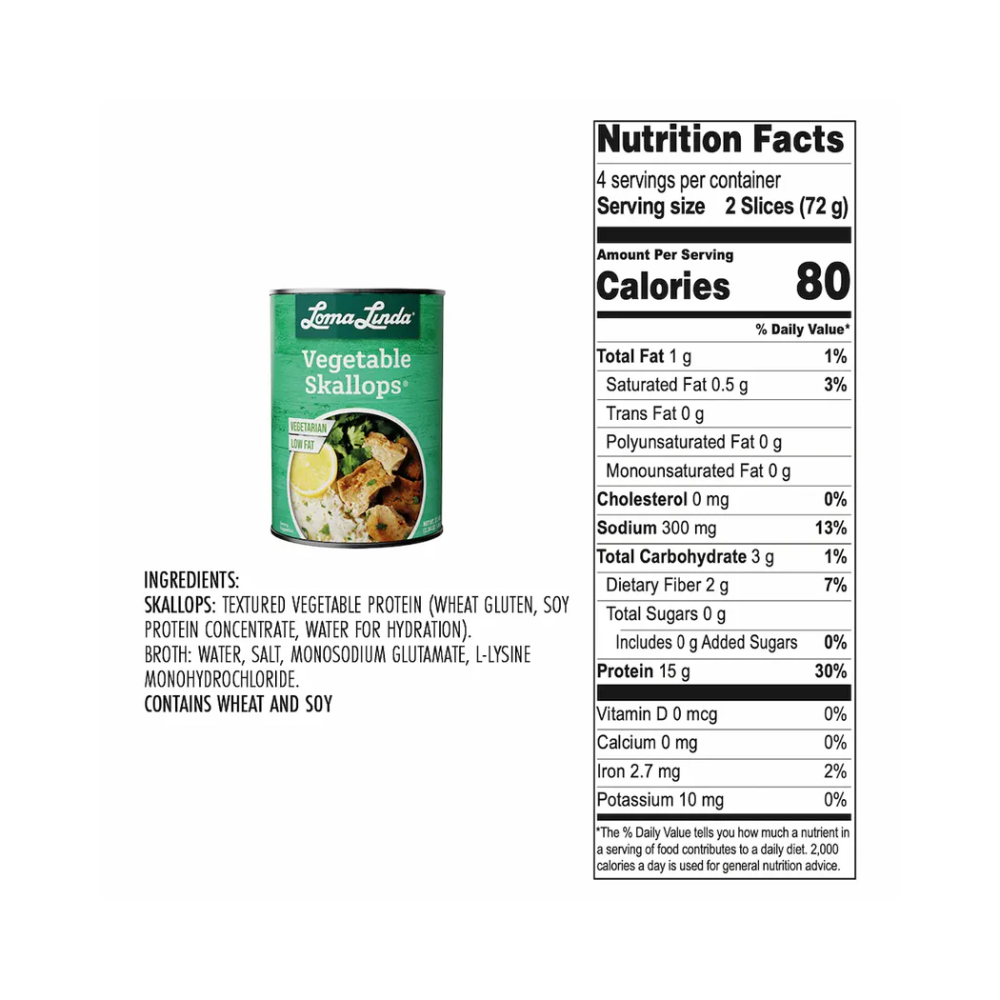Loma Linda, Vegetable Skallops, 37.5 oz
