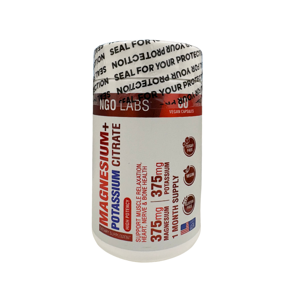 NGO Labs, Magnesium + Potassium Citrate, 60 capsules