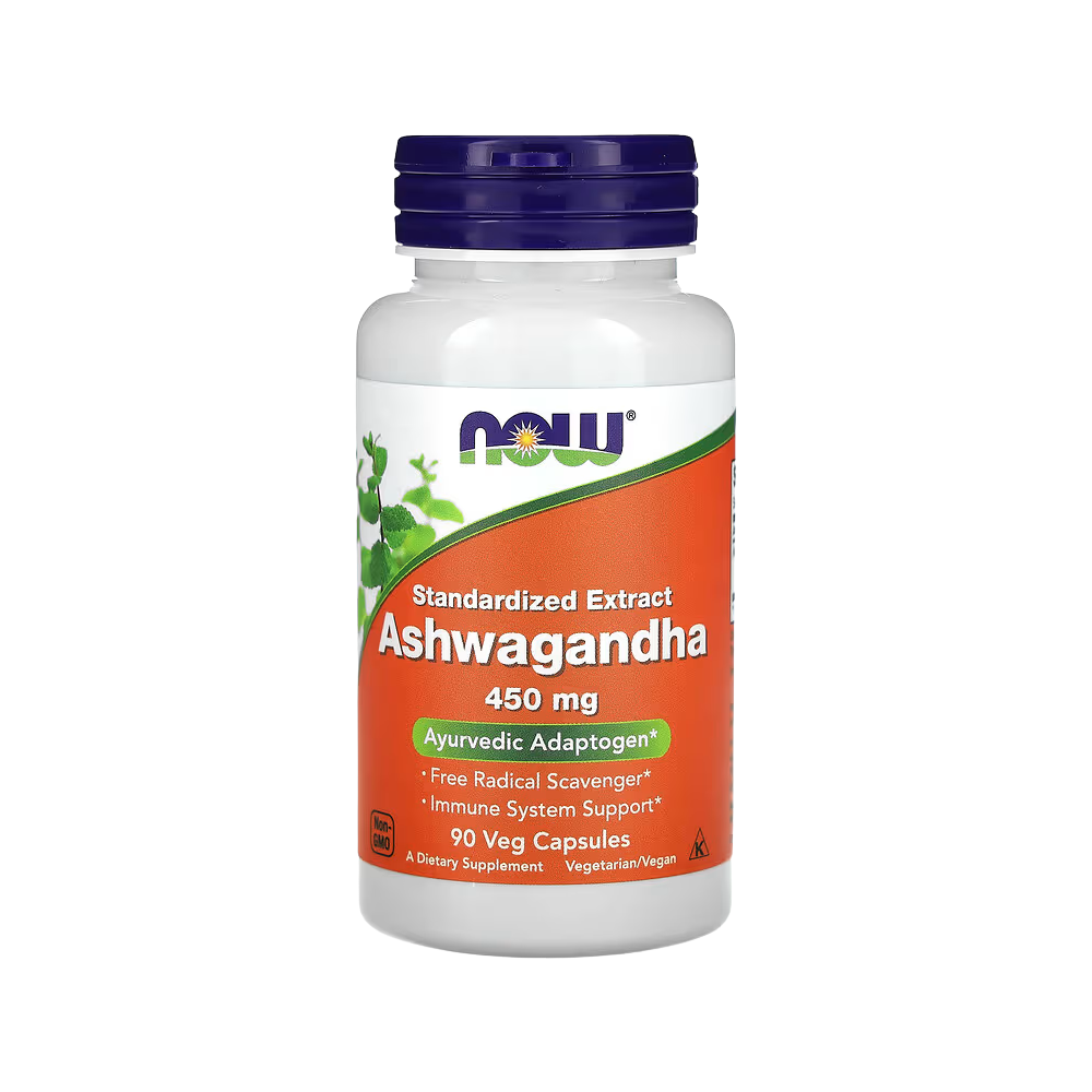 NOW Foods, Ashwagandha Standardized Extract 450mg, 90 Veg Capsules