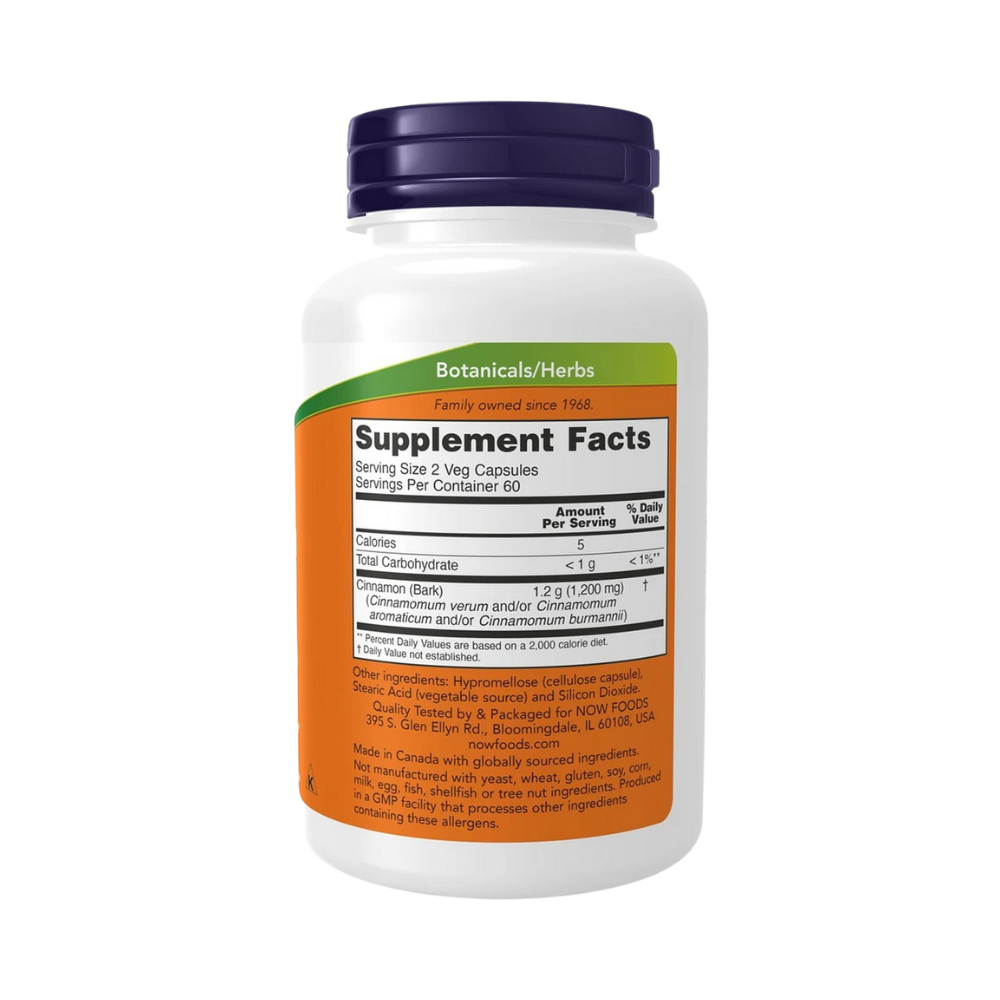 NOW Foods, Cinnamon Bark 600 mg, 120 veg capsules