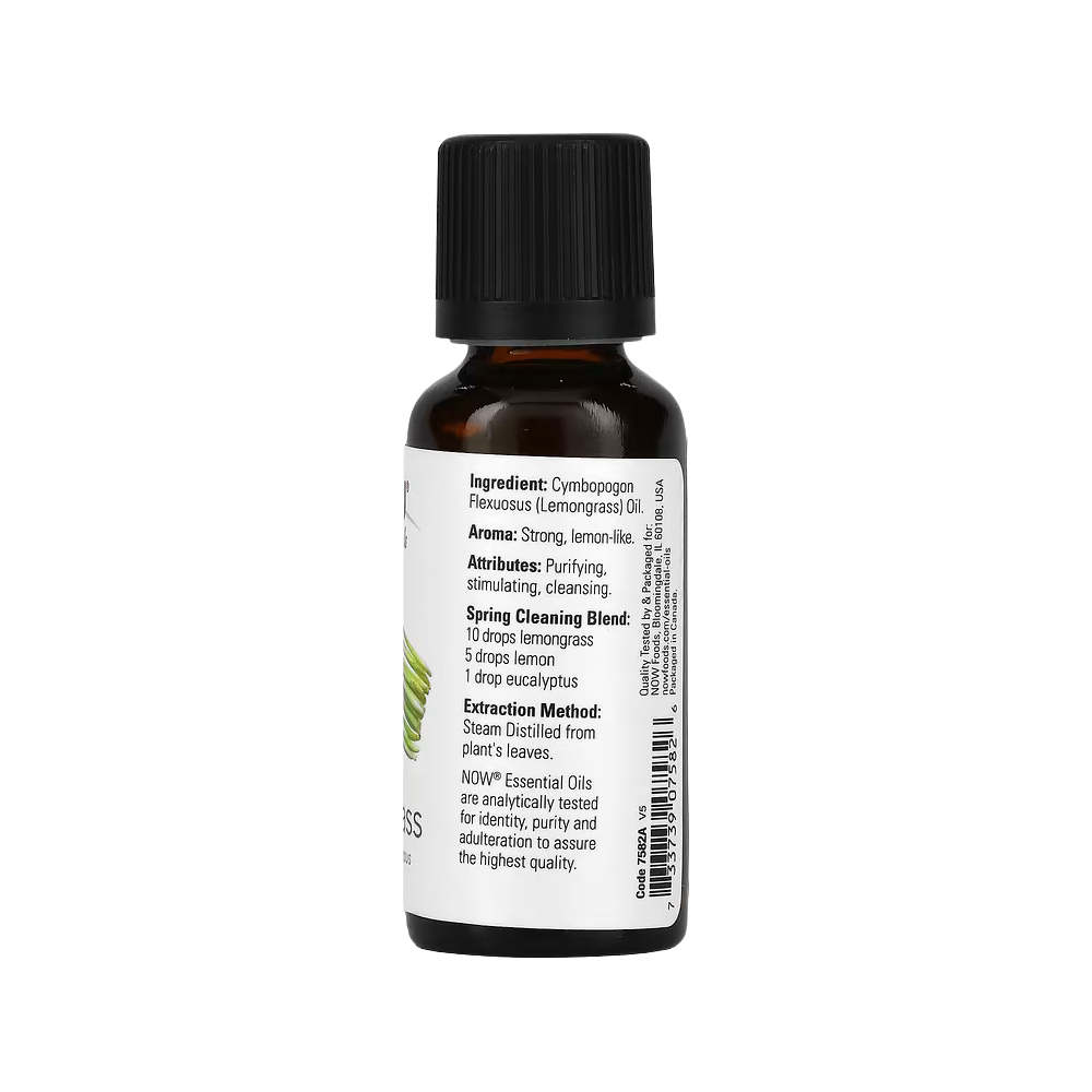 NOW Foods, Essential Oils, Lemongrass, 1 fl oz (30 ml)