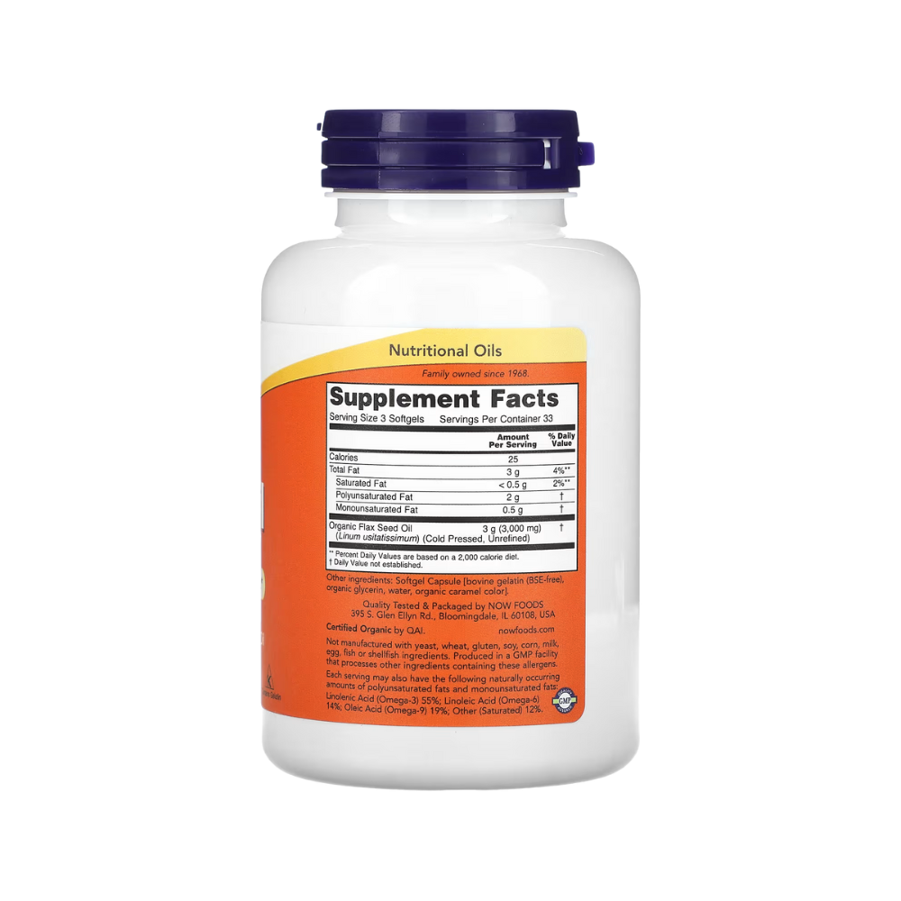 NOW Foods, Flax Oil (1,000mg per softgel), 100 Softgels