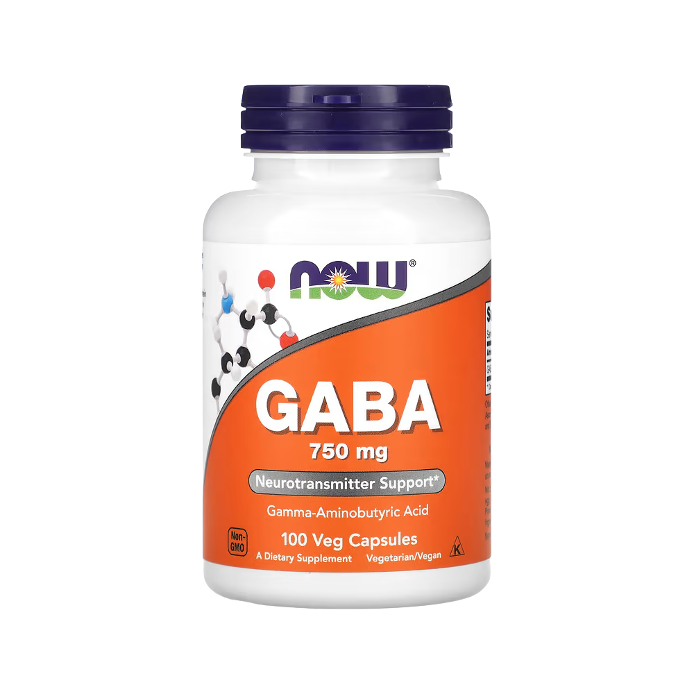NOW Foods, GABA 750mg, 100 Veg Capsules