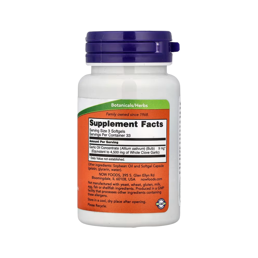 NOW Foods, Garlic Oil 1,500mg, 100 Softgels