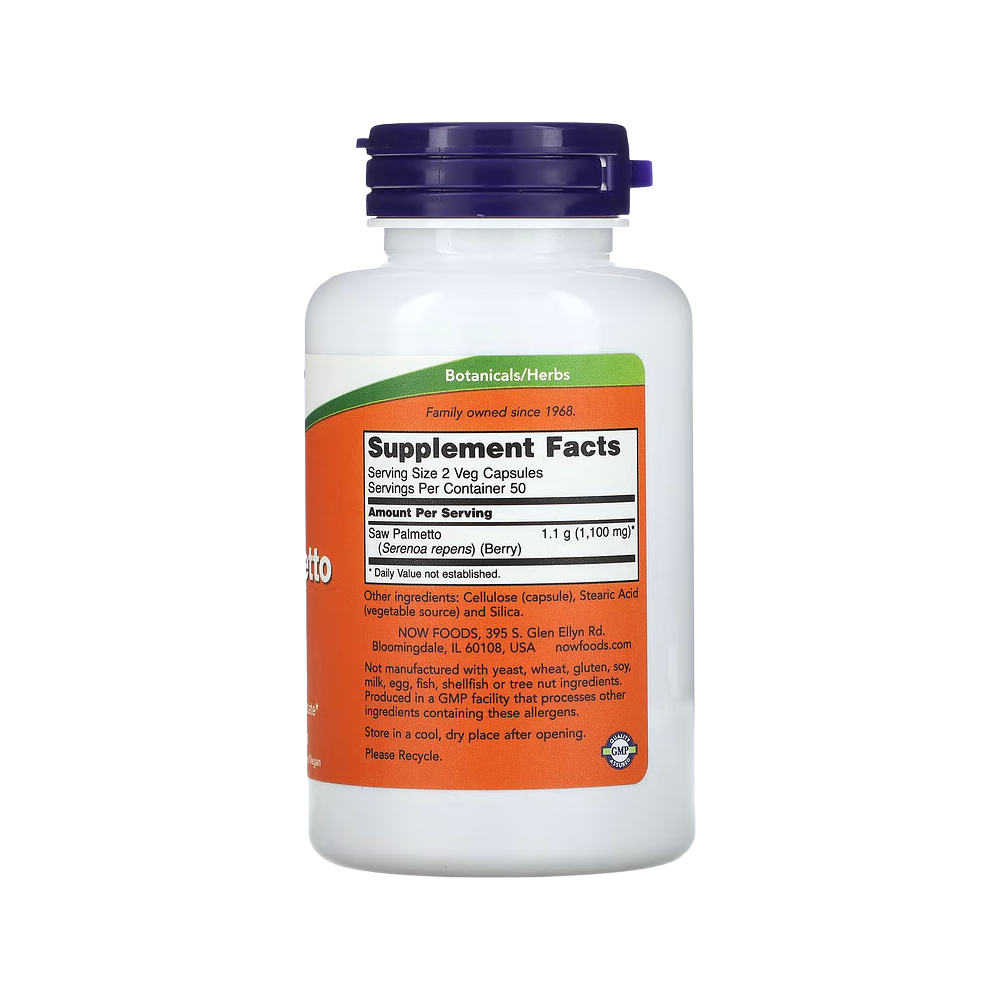 NOW Foods, Saw Palmetto Berries, Men's Health, 550 mg, 100 Veg Capsules