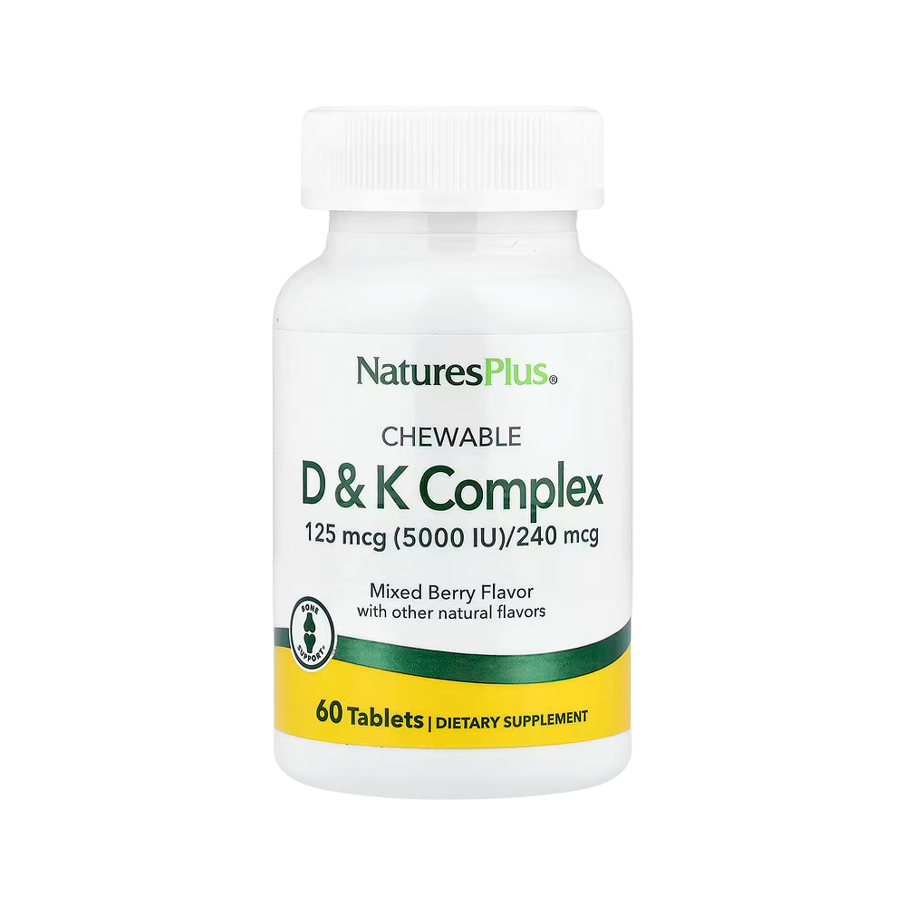 NaturesPlus, Chewable D & K Complex, Mixed Berry, 60 Tablets