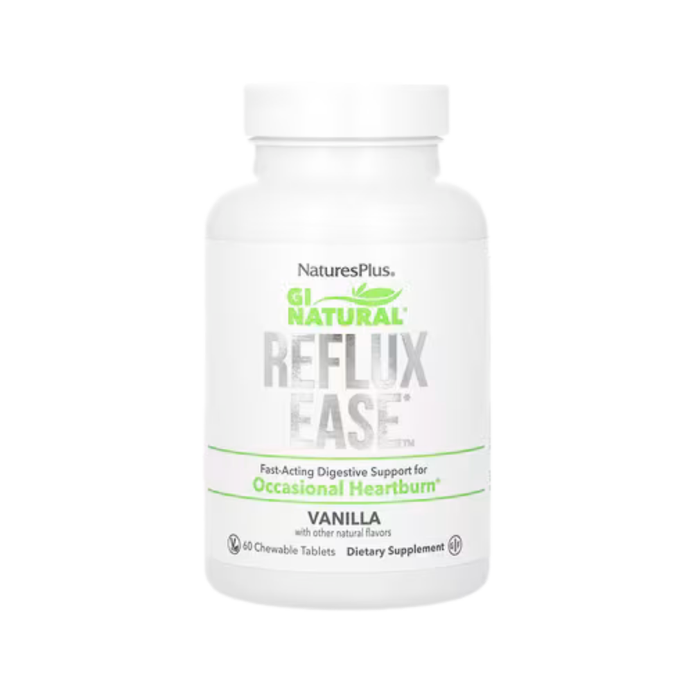 NaturesPlus, Gi Natural, Reflux Ease, Vanila, 60 Chewable Tablets