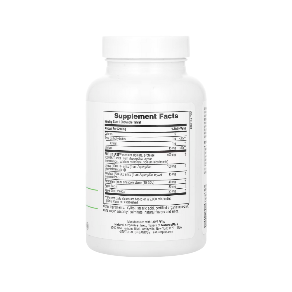 NaturesPlus, Gi Natural, Reflux Ease, Vanila, 60 Chewable Tablets