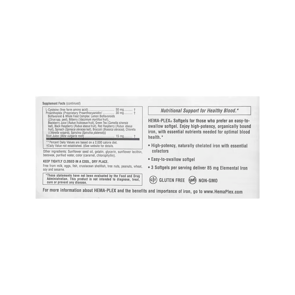 NaturesPlus, Hema-Plex, 60 Fast-Acting Softgels