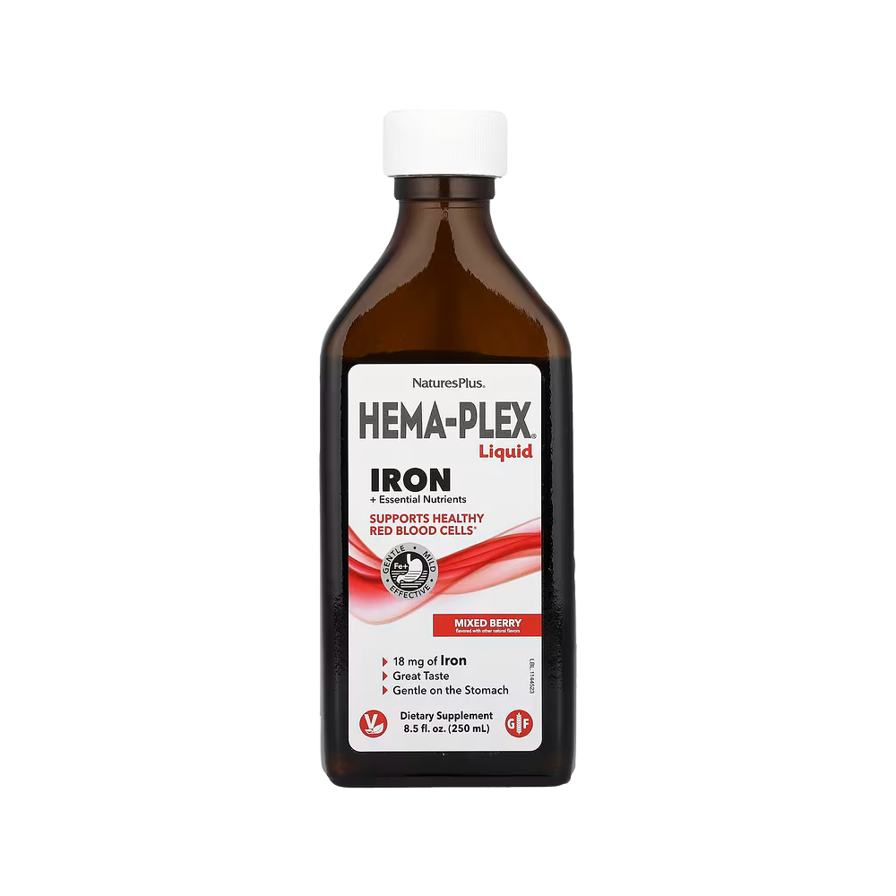 NaturesPlus, Hema-Plex® Liquid, Iron + Essential Nutrients, Mixed Berry, 8.5 fl oz (250 ml)