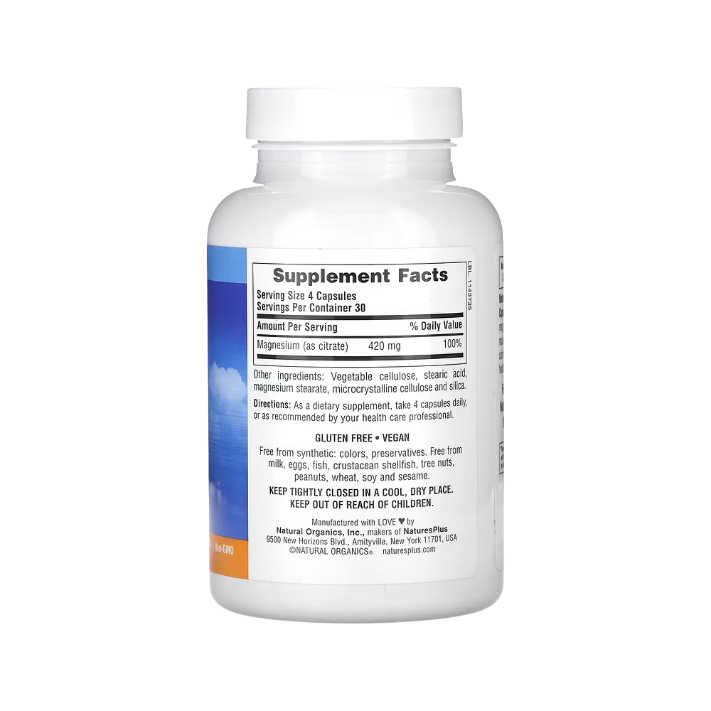 NaturesPlus, KalmAssure®, Magnesium, 120 Vegan Capsules (105 mg per Capsule)