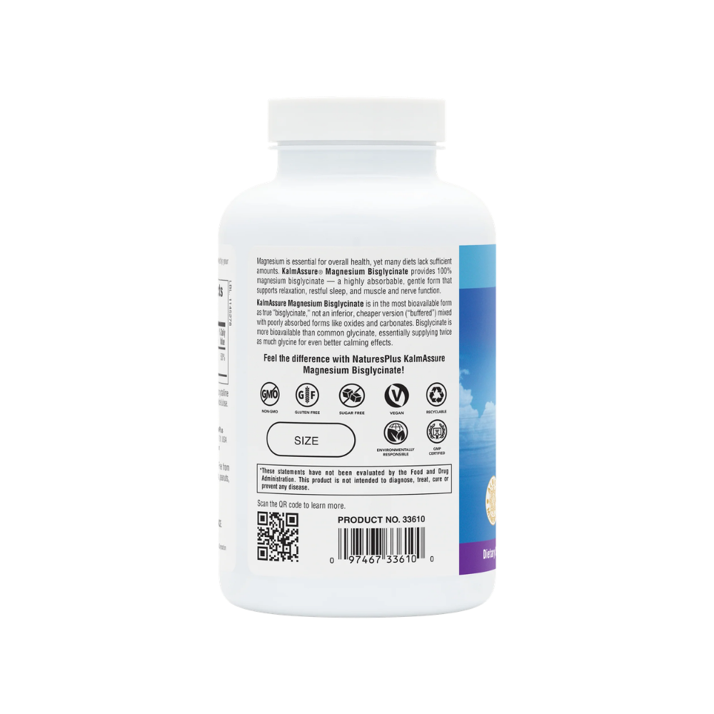 NaturesPlus, KalmAssure, Magnesium Bisglycinate, 180 Capsules