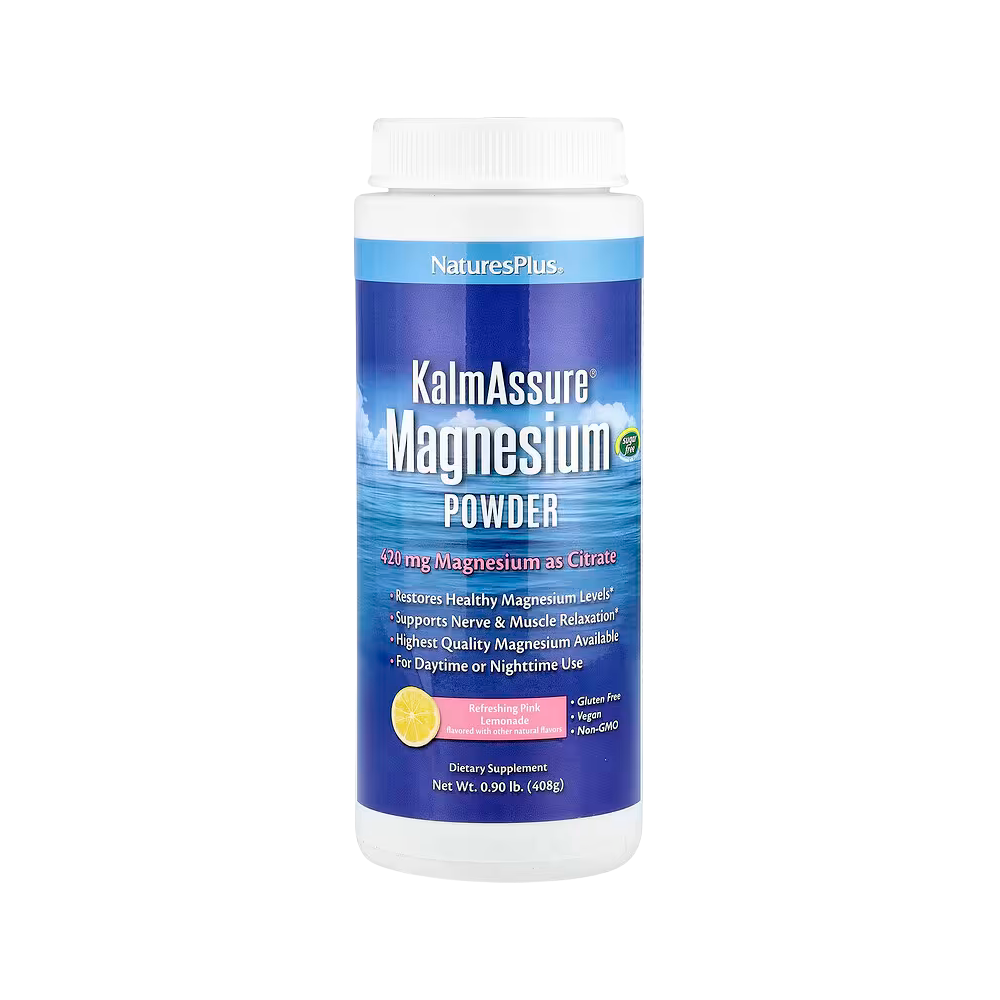 NaturesPlus, KalmAssure Magnesium Powder, Refreshing Pink Lemonade, 0.9 lb (408 g)