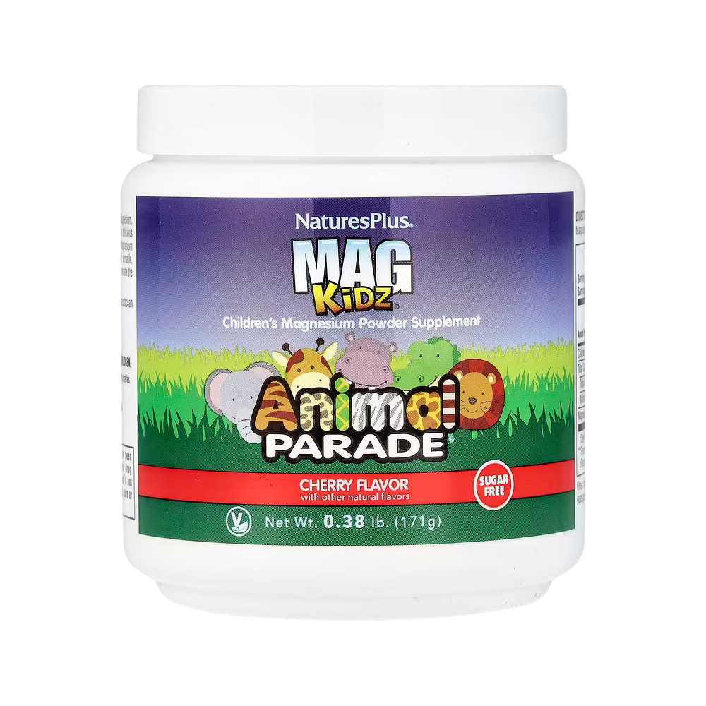 NaturesPlus, Mag Kidz, Animal Parade, Children's Magnesium Powder Supplement, Cherry, 0.38 lb (171 g)