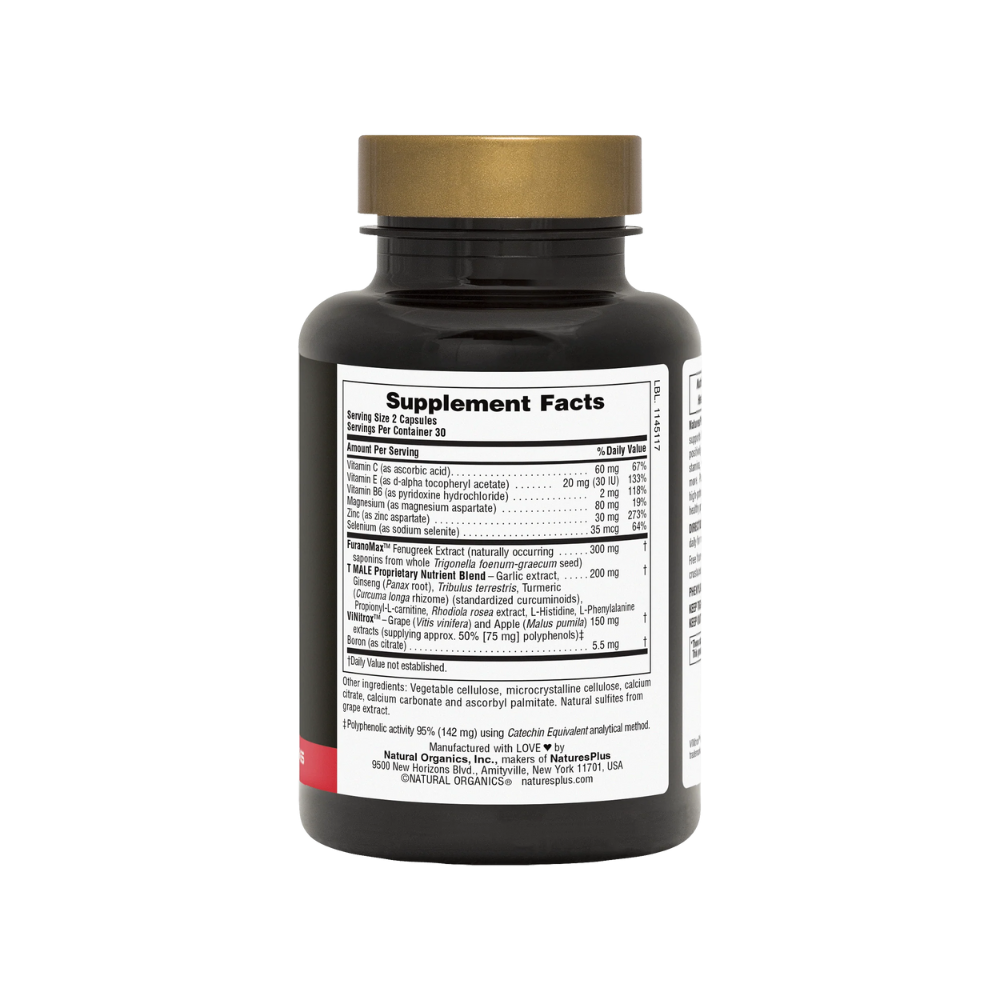 NaturesPlus, T Male, 60 vegan capsules