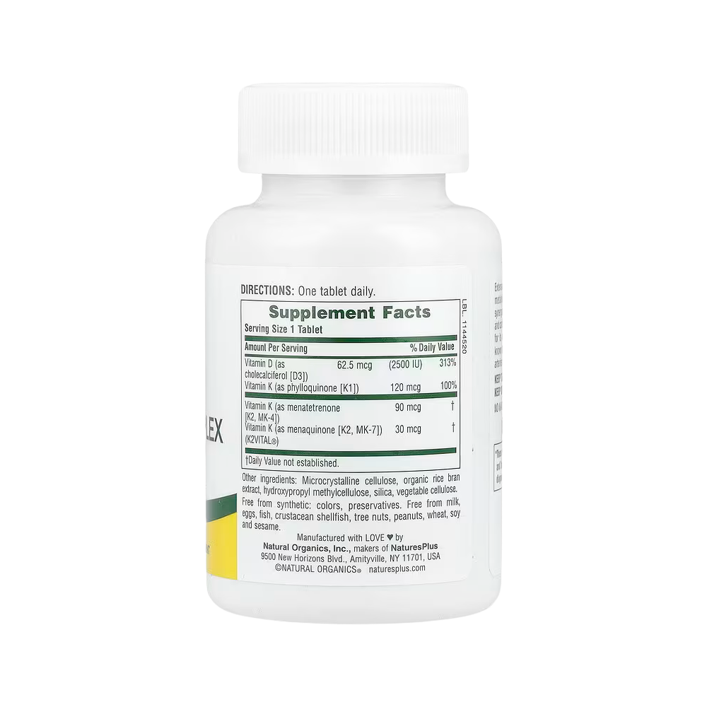 NaturesPlus, Vitamin D3 and Vitamin K Complex, 90 Tablets