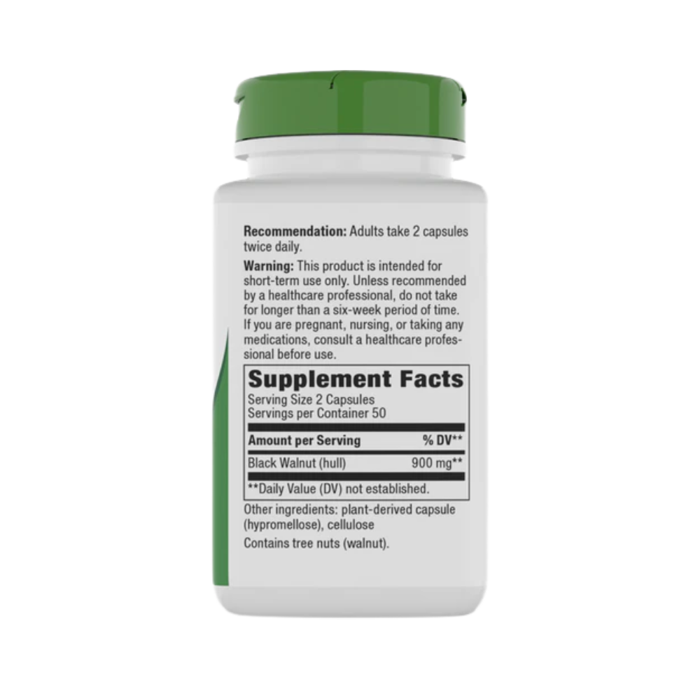 Nature's Way, Black Walnut Hulls (450 mg per Capsule), 100 Vegan Capsules
