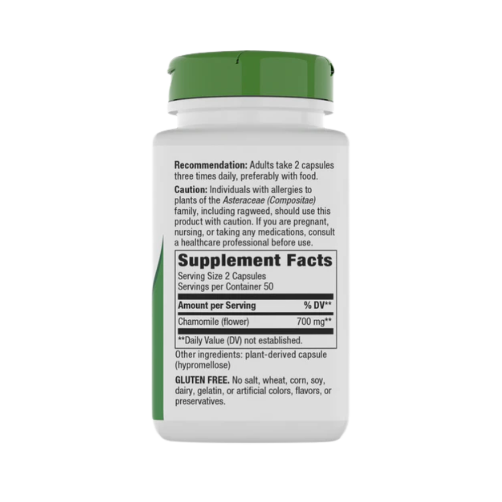 Nature's Way, Chamomile flower (700mg per Serving), 100 Vegetarian Capsules