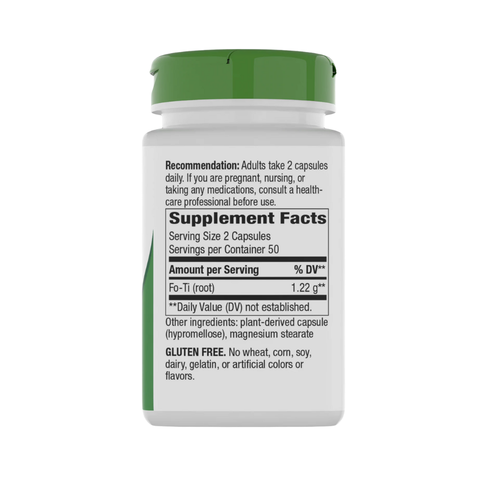 Nature's Way, FO-TI Root (1,220mg per 2 capsule serving), 100 Vegan Capsules