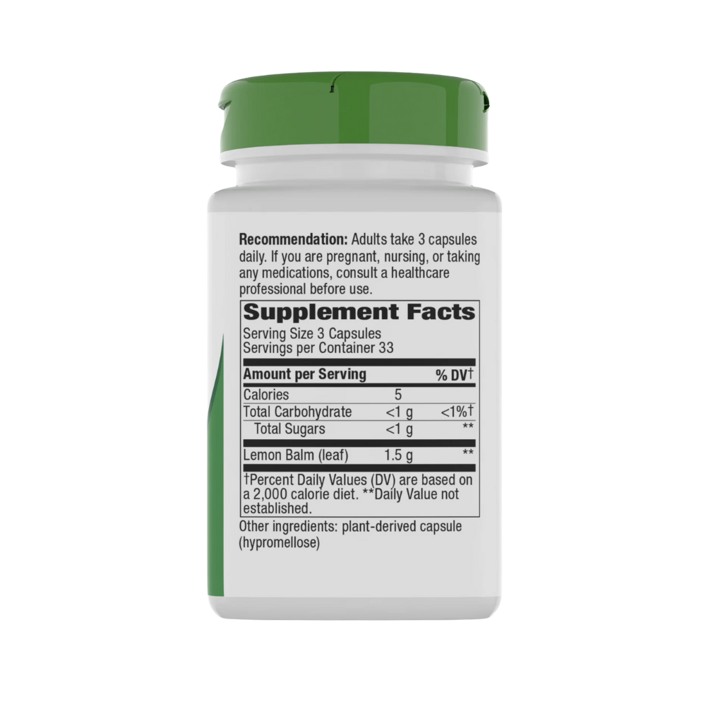 Nature's Way, Melissa Lemon Balm Leaf 1,500mg,  100 Vegan Capsules