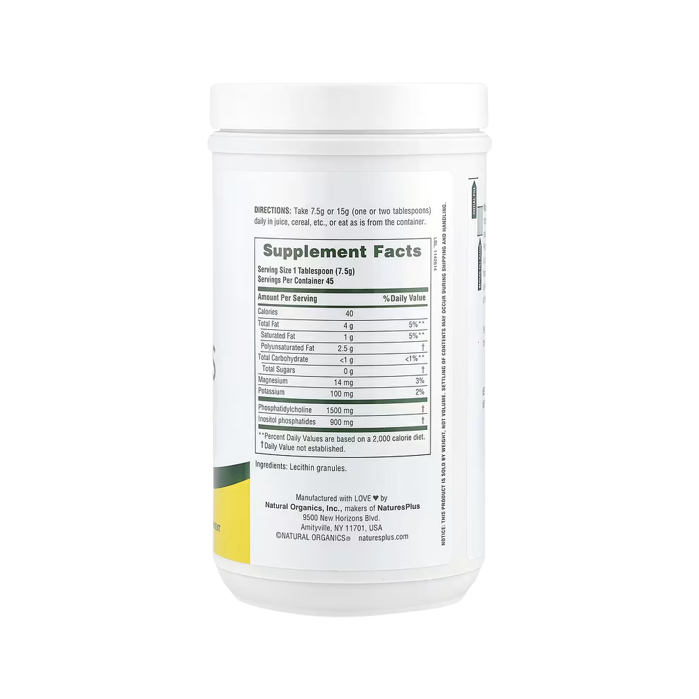 NaturesPlus, Natural Soy Lecithin Granules, 0.74 lb (337.5 g)