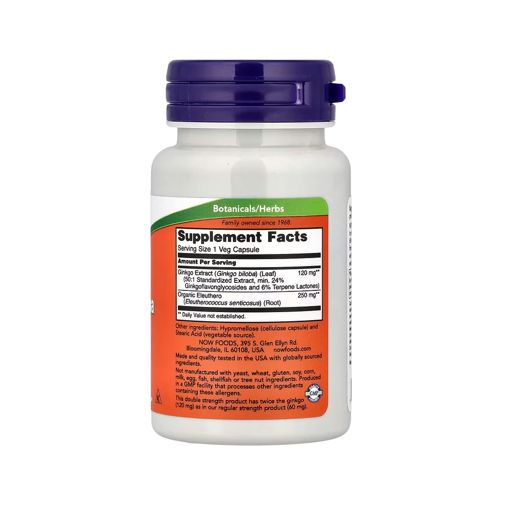 Now Foods, Ginkgo Biloba 120mg, 50 Vegetarian Capsules