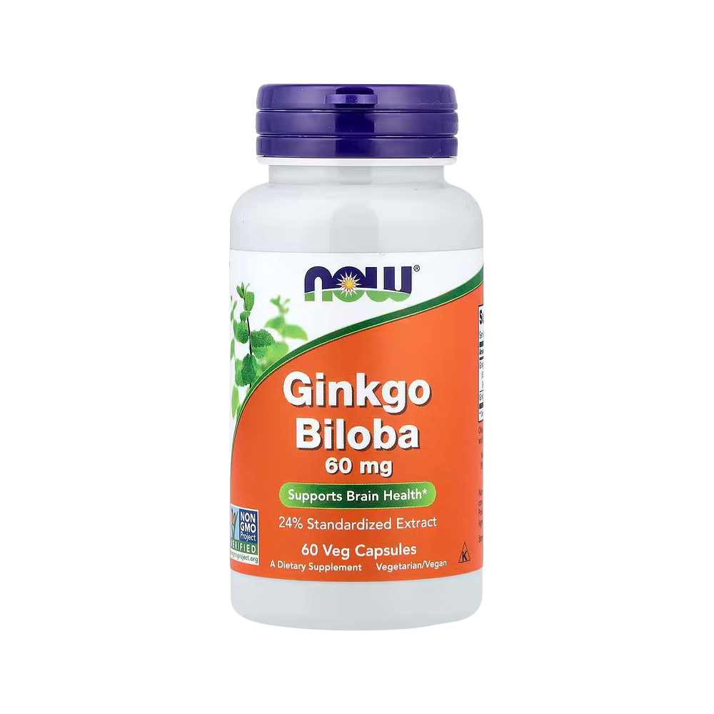 Now Foods, Ginkgo Biloba 60mg, 60 Vegetarian Capsules