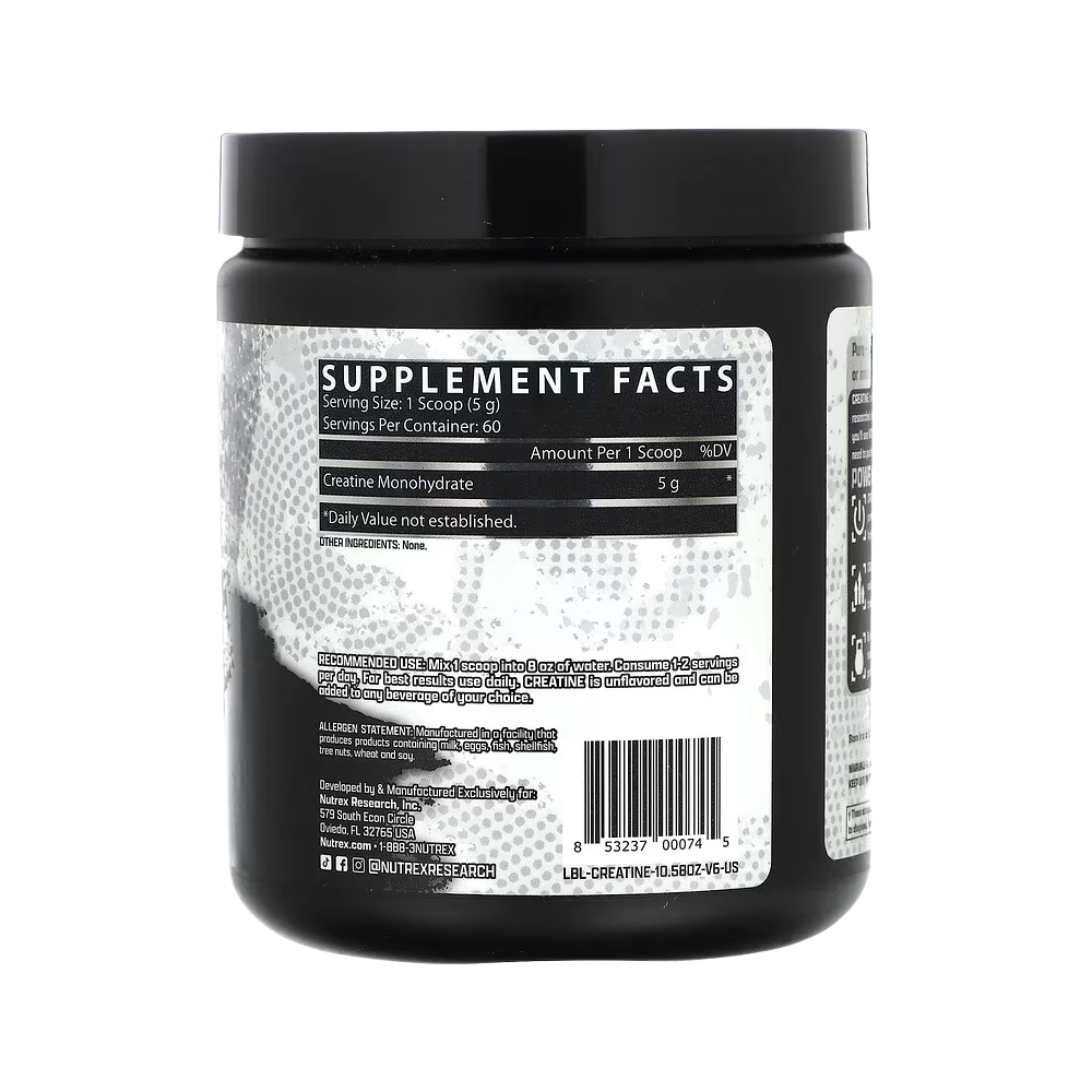 Nutrex Research, Creatine Monohydrate, Unflavored, 10.58 oz (300g)