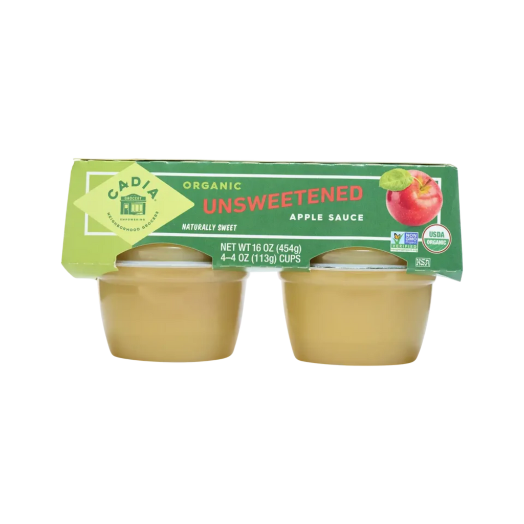 Organic Cadia, Unsweetened applesauce, 4-4 oz (113g) cups