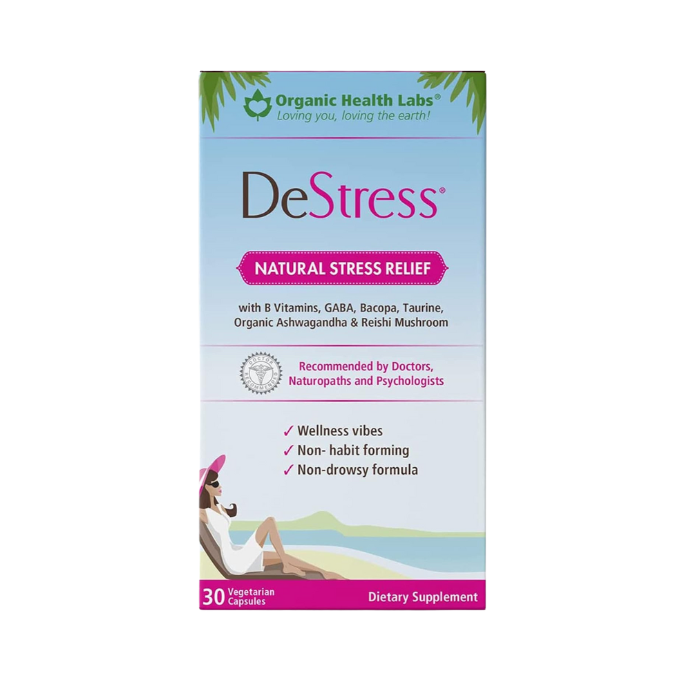 Organic Health Labs, DeStress, 30 Vegetarian Capsules