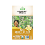 Organic India, Tulsi Lemon Ginger Tea, Caffeine-Free, 18 Infusion Bags, 1.27 oz (36 g)