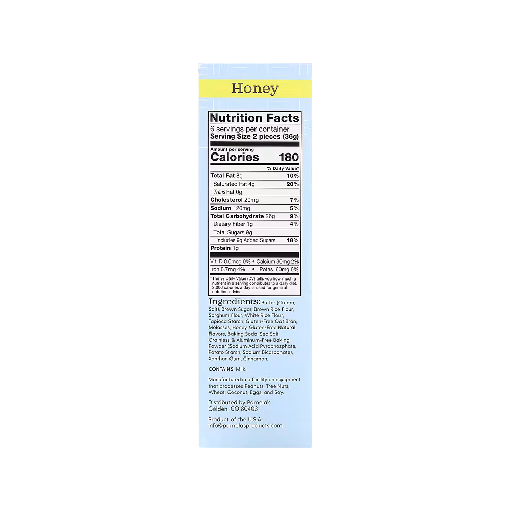 Pamela's Products, Honey Grahams, 7.5 oz (212.6 g)