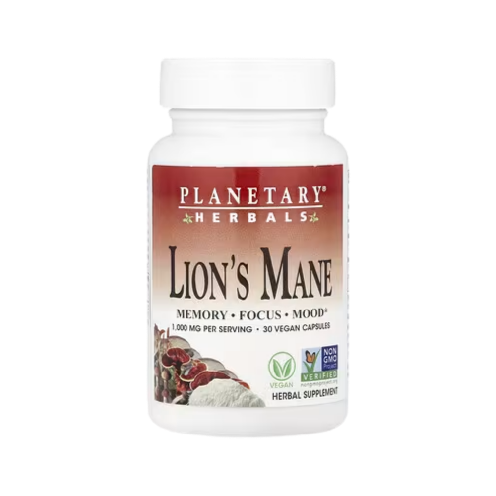 Planetary Herbals, Lion's Mane (500 mg per Capsule), 30 Vegan Capsules