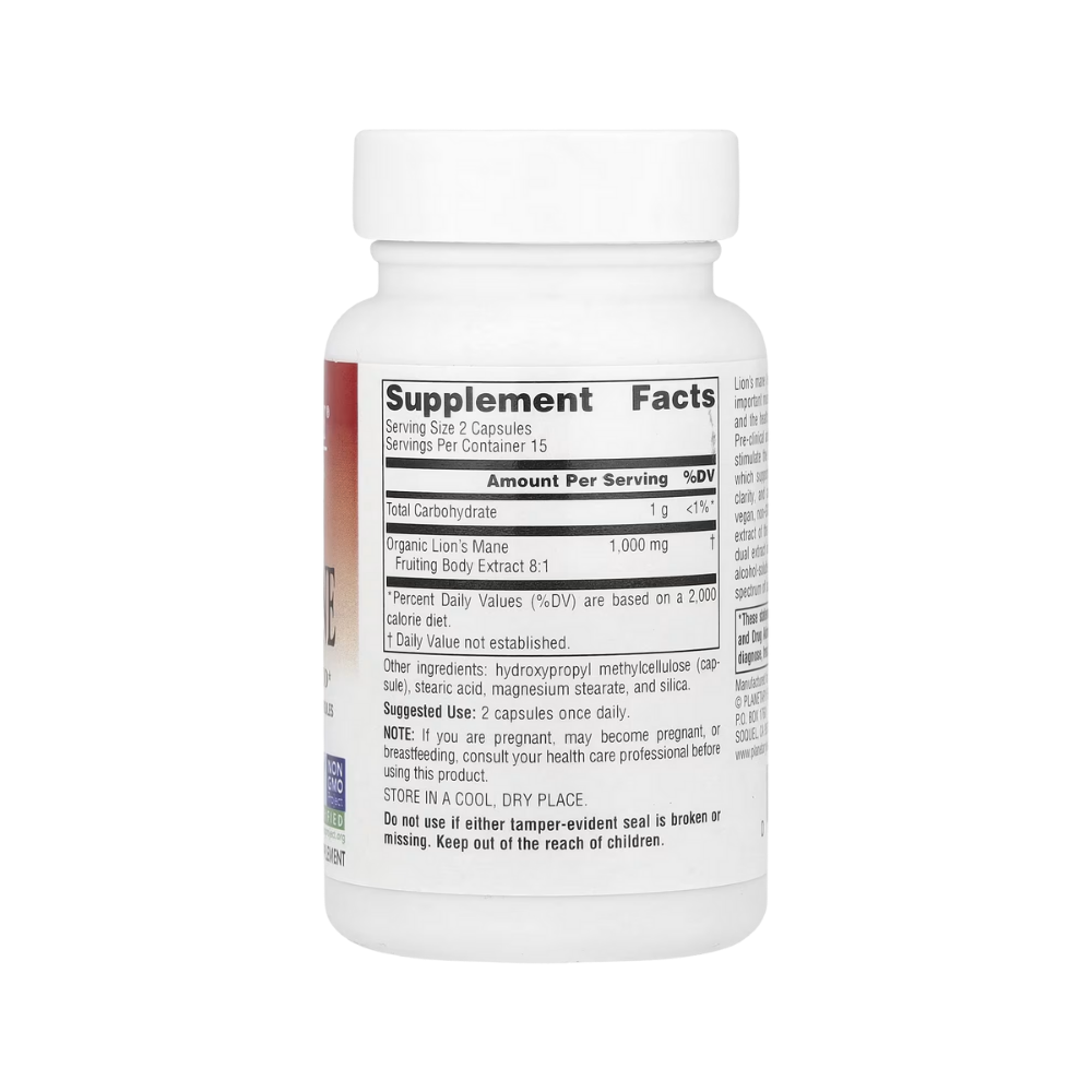 Planetary Herbals, Lion's Mane (500 mg per Capsule), 30 Vegan Capsules